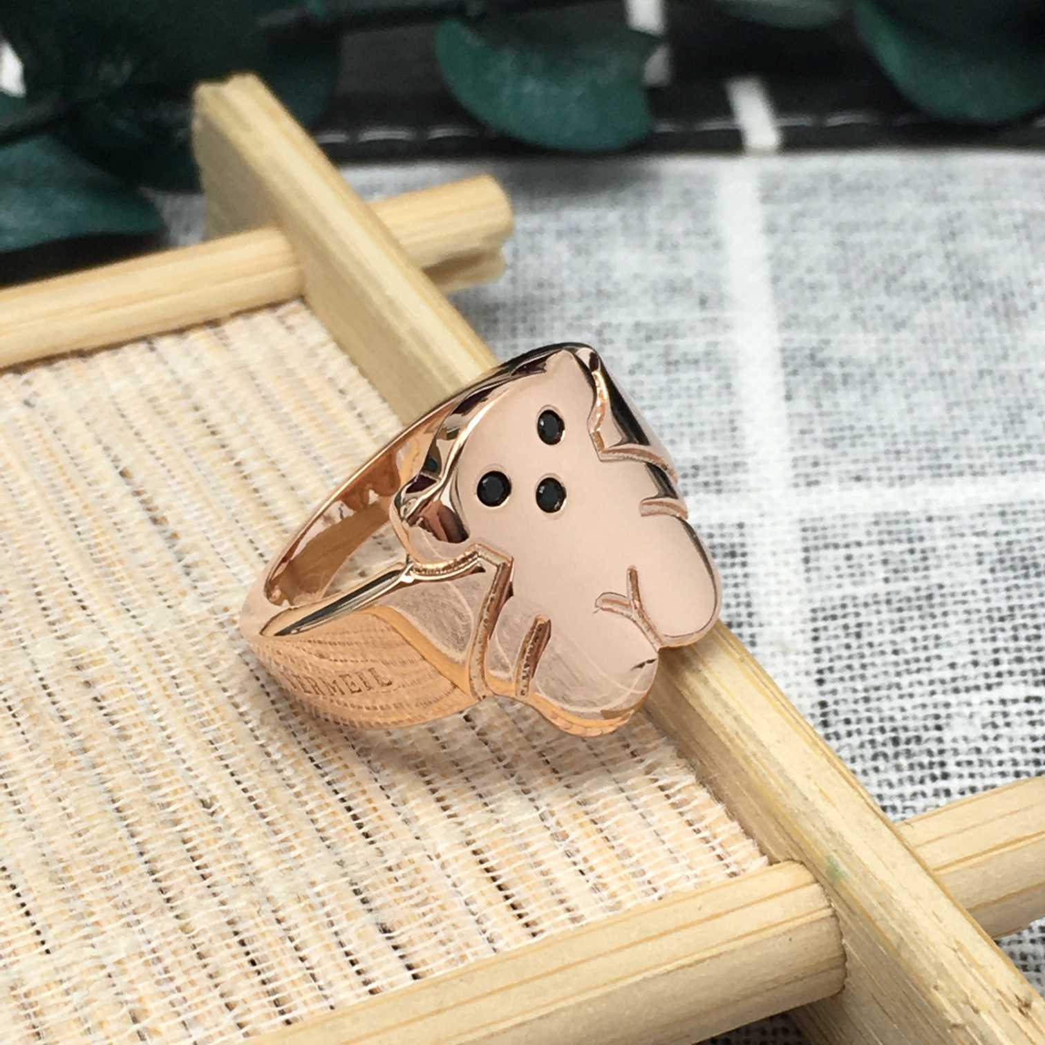 Rose Vermeil Silver Sweet Dolls Ring with Spinel