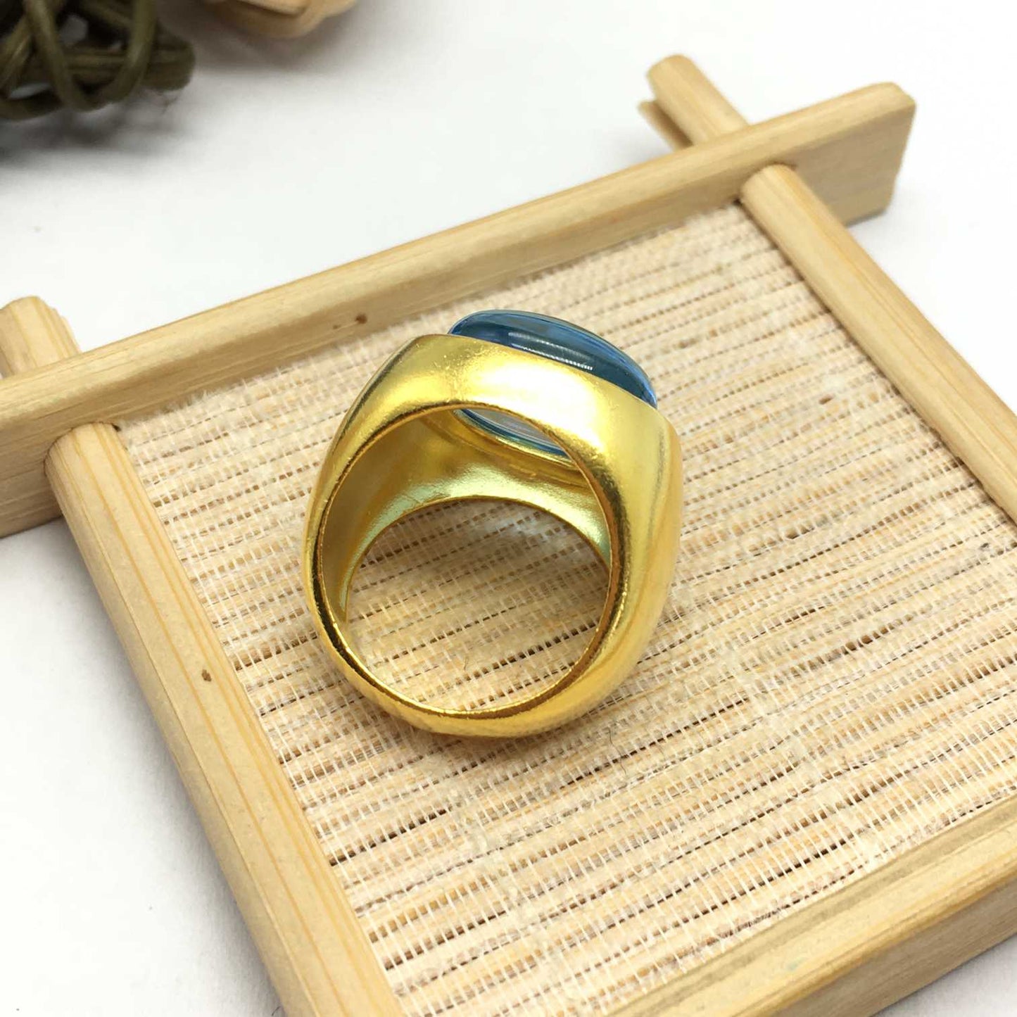 Silver vermeil Blue Ring with amethyst