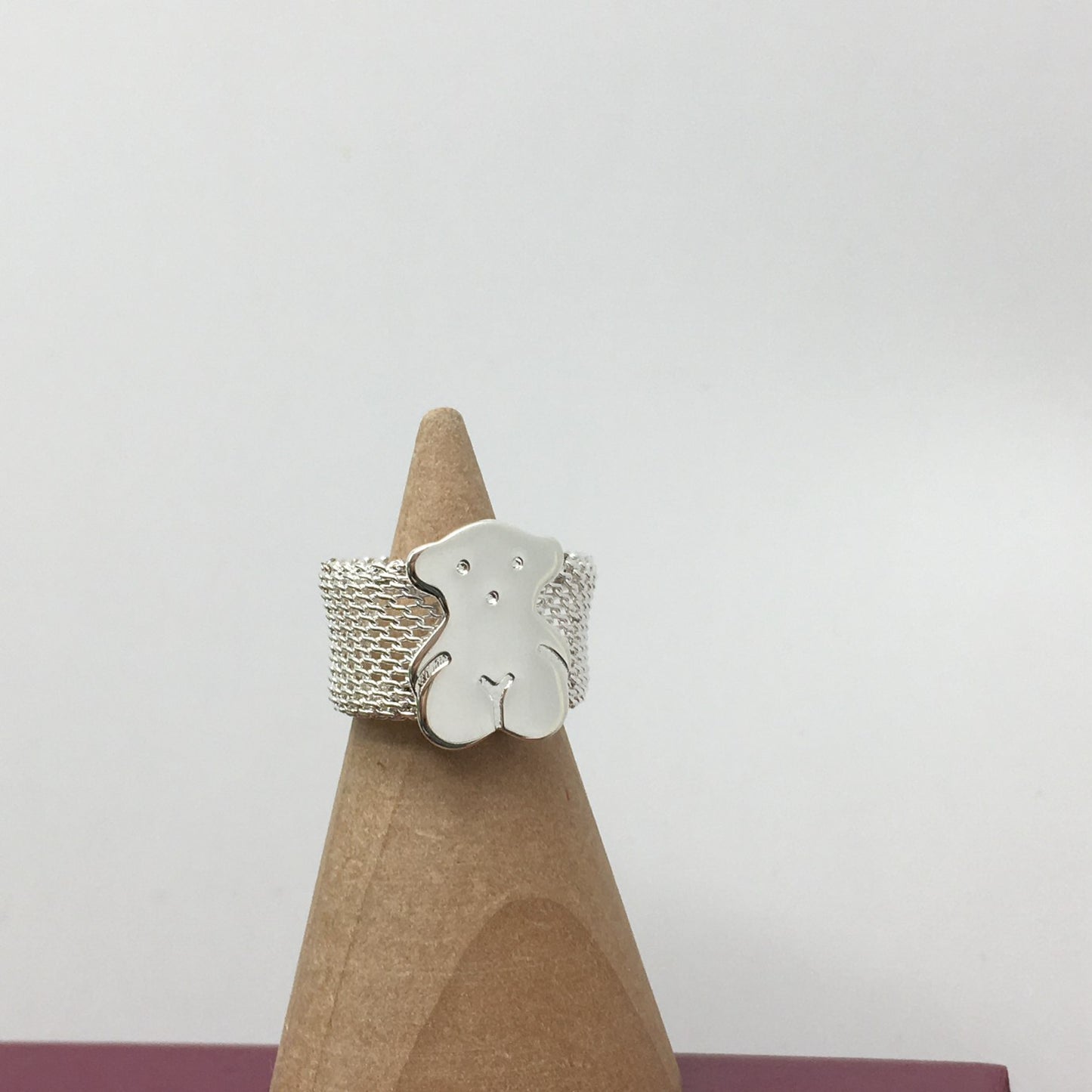 BIG MESH RING Silver Mesh Ring 13mm size