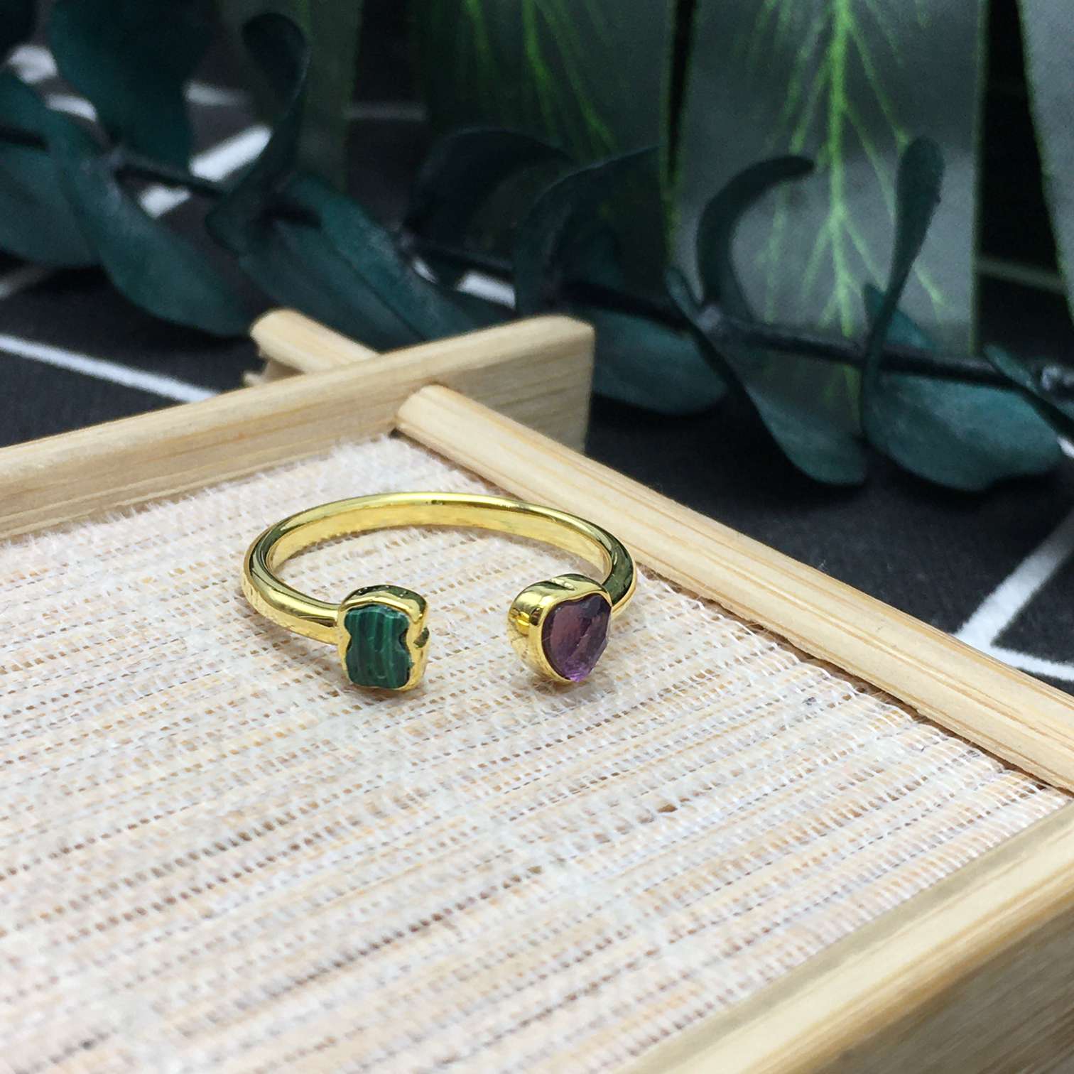 Glory Ring in Silver Vermeil with Amazonite and Amethyst