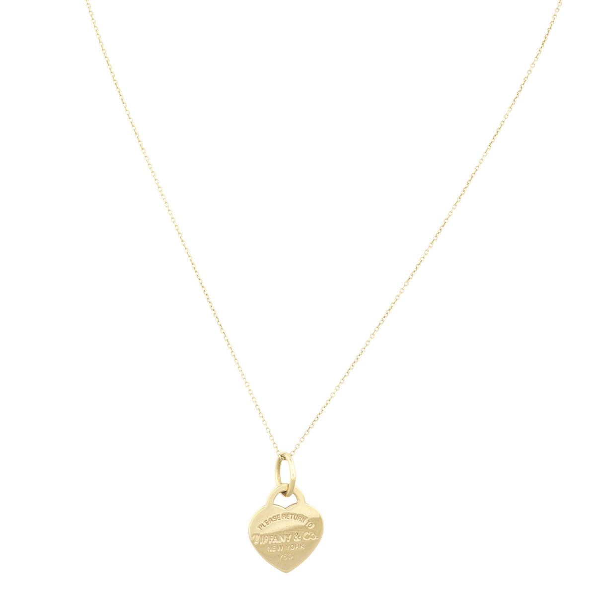 Tiffany & Co Return To Tiffany Heart Tag Pendant Yellow Gold Necklace