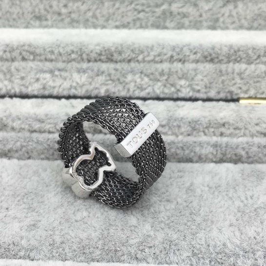 Black IP Steel and Rose Vermeil Silver Icon Mesh Ring