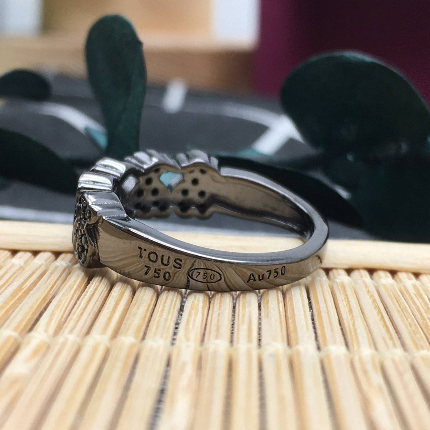 White Bear Ring with black bears
