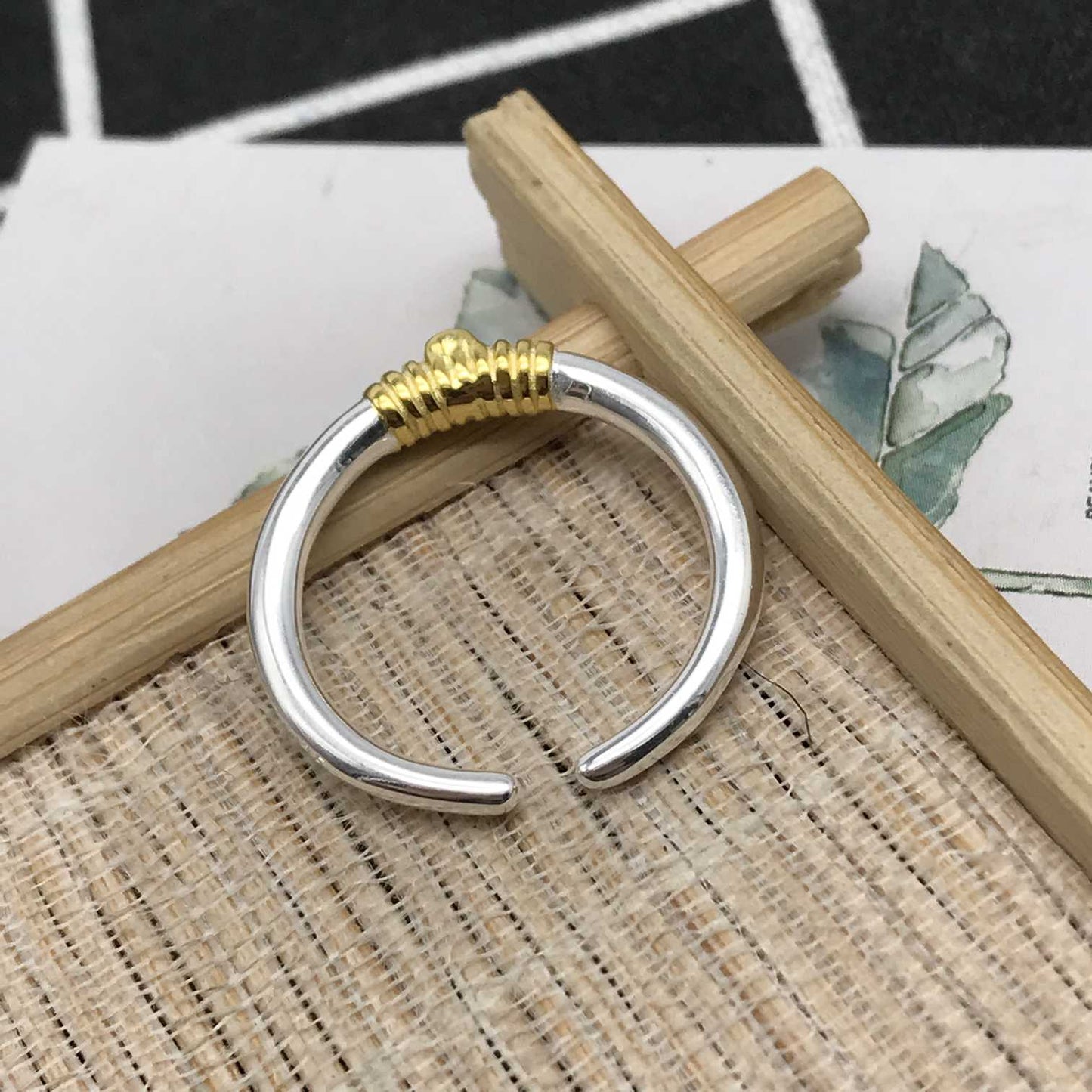 Silver and silver vermeil Lure Open ring