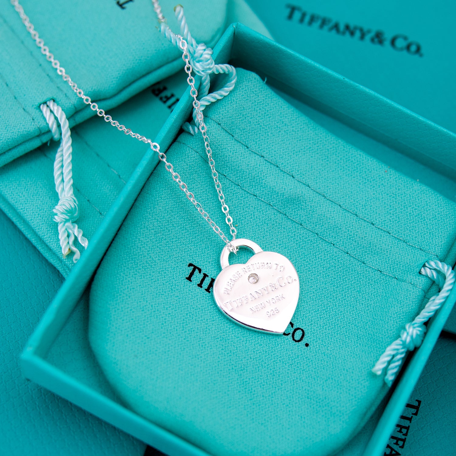 Tiffany & Co Return To Tiffany Sterling Silver Enamel silver Color Heart Charm