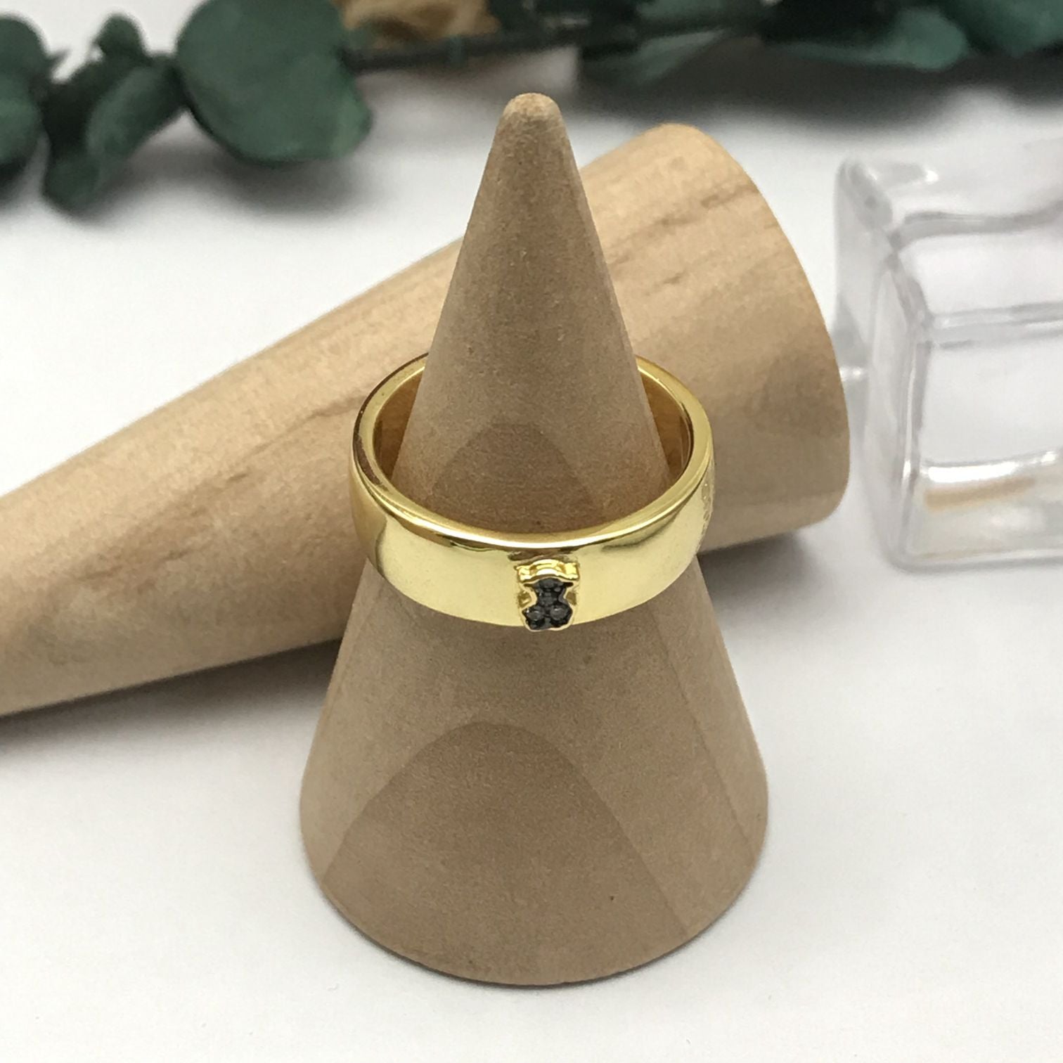 Silver Vermeil Nocturne Ring with Diamond bear