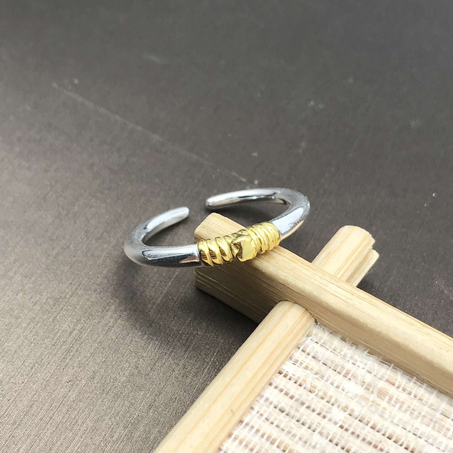 Silver and silver vermeil Lure Open ring