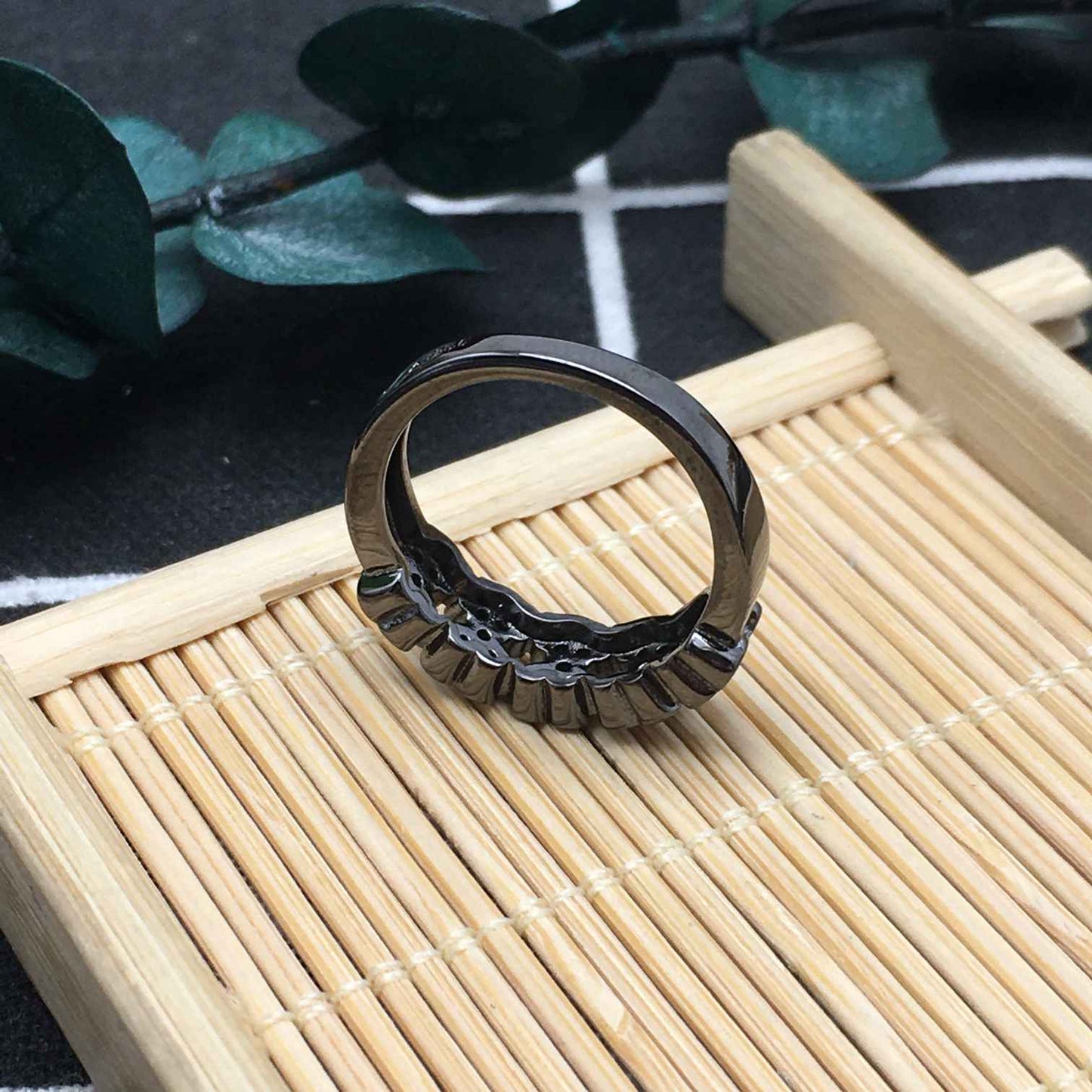 White Bear Ring with black bears