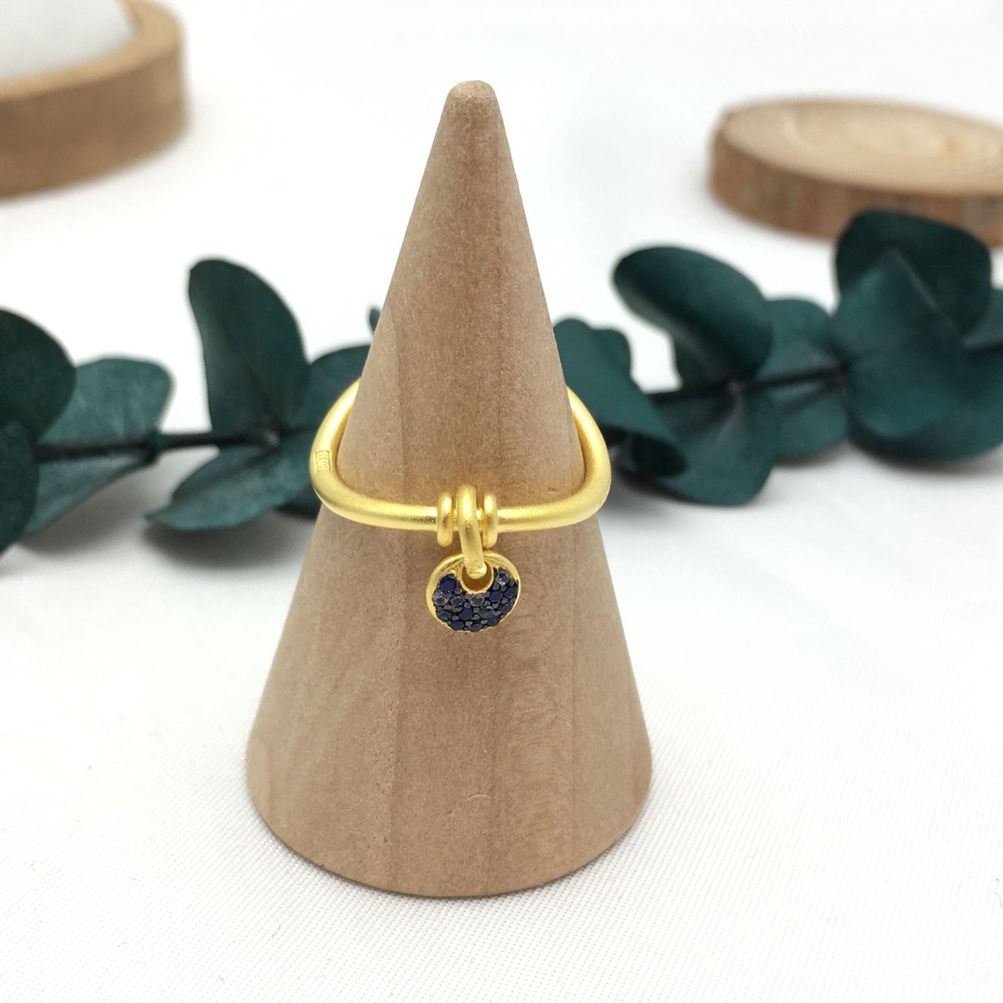 Silver vermeil Luah luna Ring with sapphires