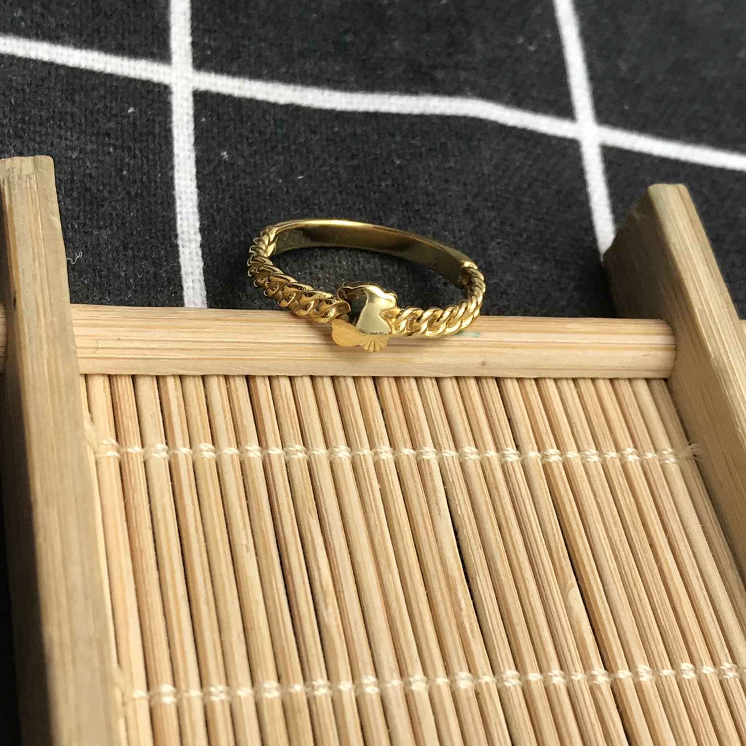 Small plating over silver bear Ring Bold Motif