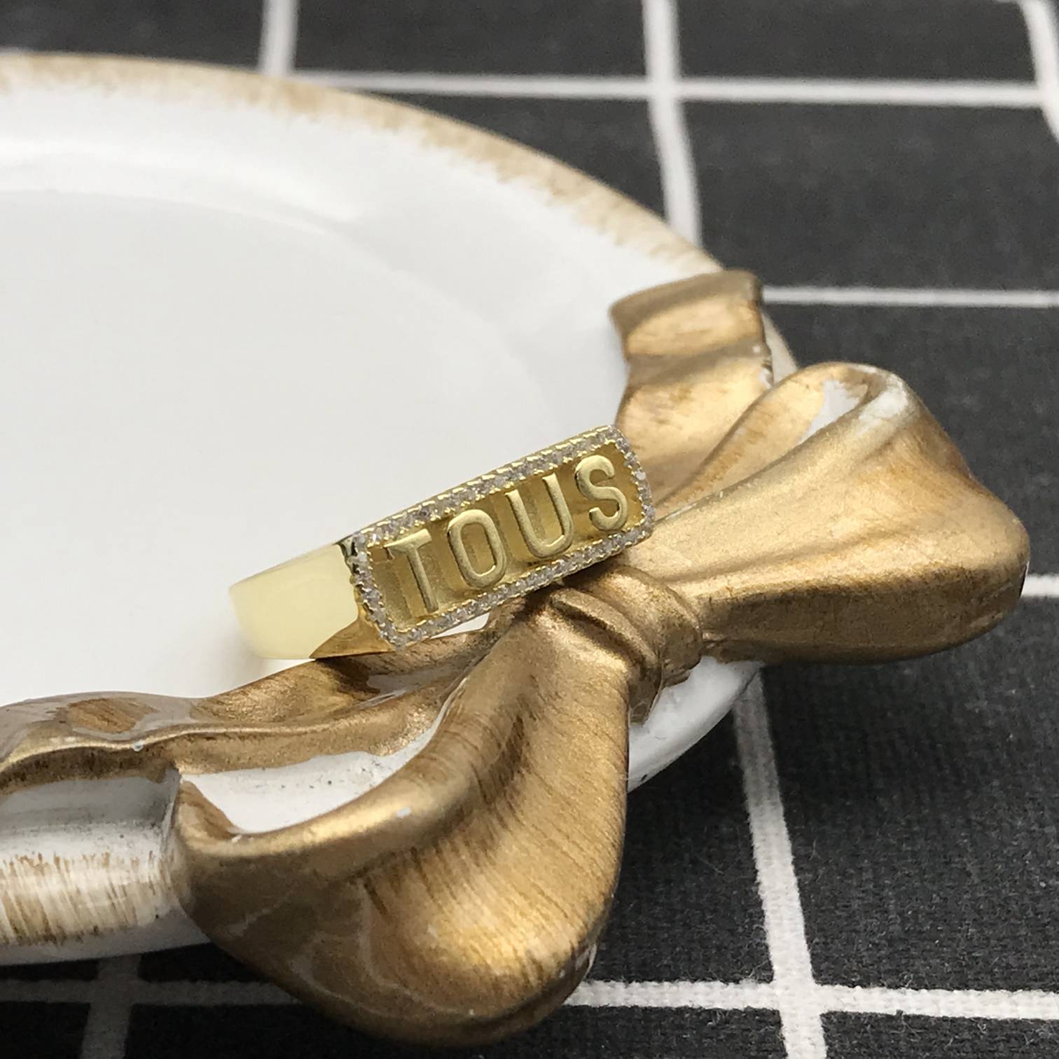 Silver vermeil Signet ring with logo