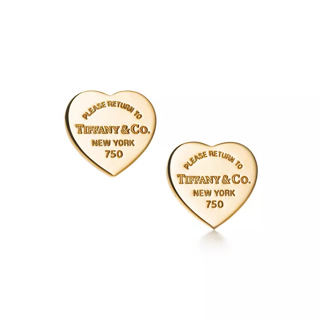 Return to Tiffany® Heart Tag Stud Earrings in Yellow Gold, Mini