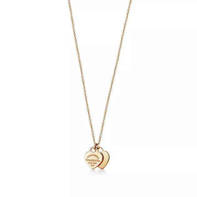 Return to Tiffany® Double Heart Tag Pendant in Yellow Gold, Mini
