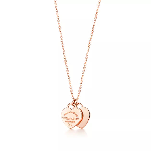Return to Tiffany® Double Heart Tag Pendant in Rose Gold, Mini