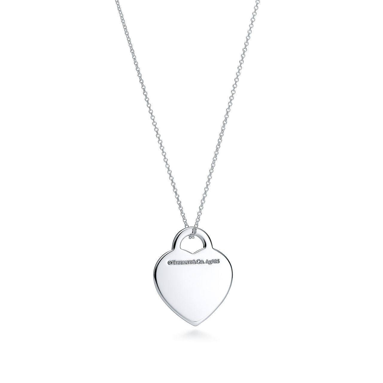 Iconic Tiffany & Co. Sterling Silver Heart Tag Pendant Necklace, Medium Size