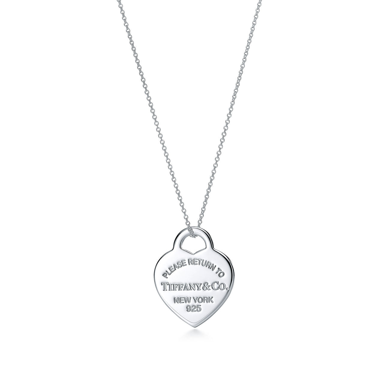 Iconic Tiffany & Co. Sterling Silver Heart Tag Pendant Necklace, Medium Size