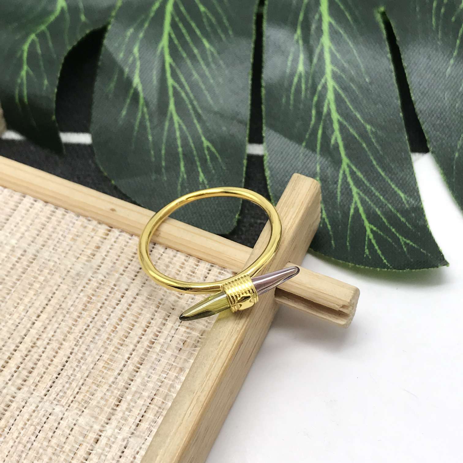 Gold Lure Ring with gemstones