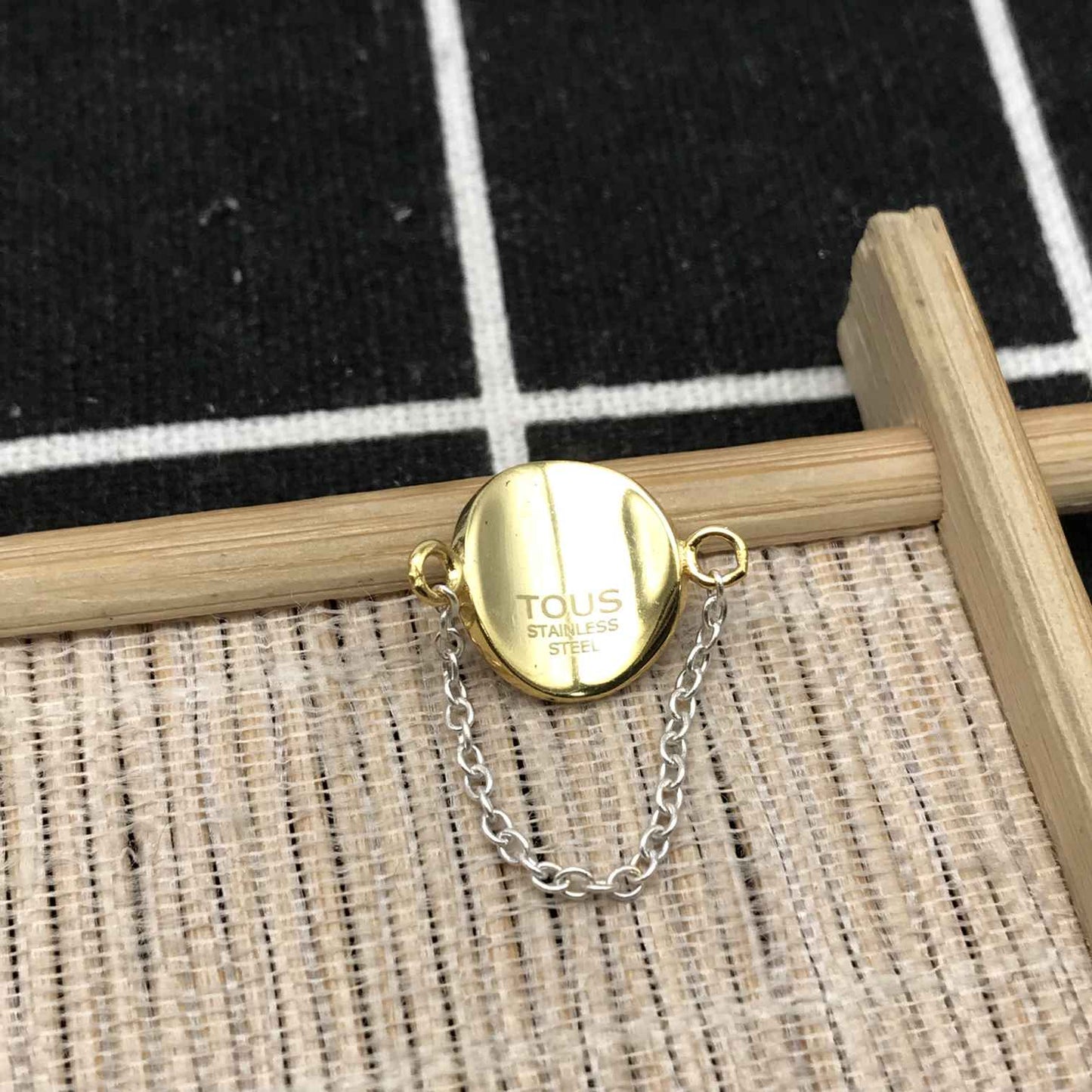 Two-toned Steel TOUS Good Vibes chain Ring Bear motif