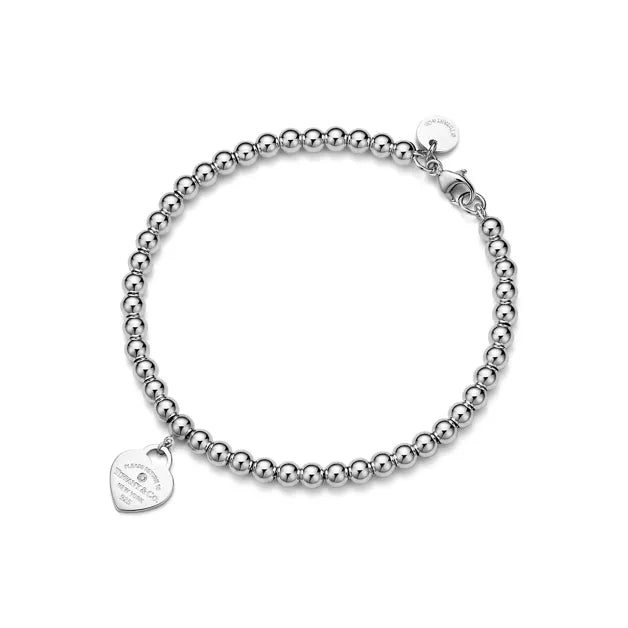 Return to Tiffany® Heart Tag Bead Bracelet in Silver