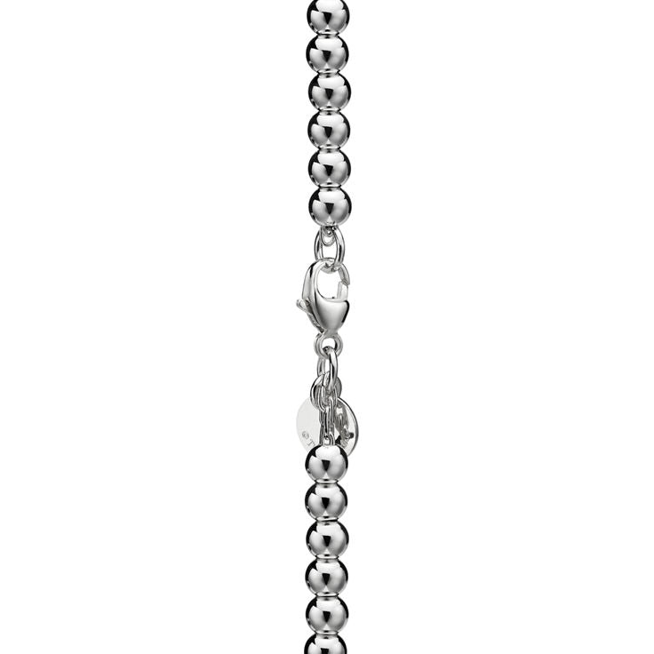 Return to Tiffany® Pink Mini Heart Bead Bracelet in Silver with a Diamond, 4 mm