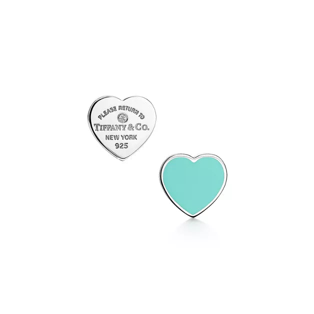 Return to Tiffany® Earrings in Silver with Tiffany Blue® and a Diamond, Mini