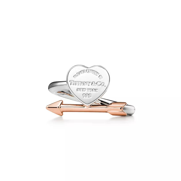 Return to Tiffany® Lovestruck Heart Tag Ring in Silver and Rose Gold