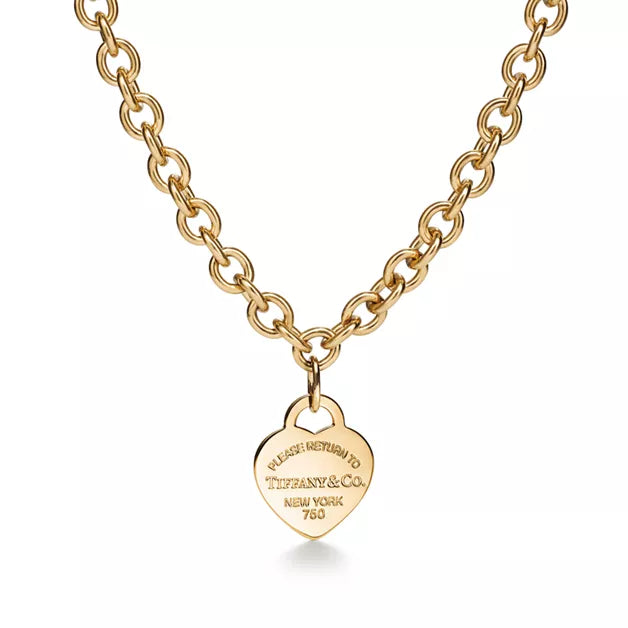 Return to Tiffany® Heart Tag Necklace in Yellow Gold, Medium