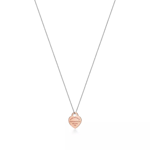Return to Tiffany®:Heart Tag Pendant in Sterling Silver and Rose Gold, Small