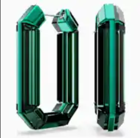 Set of hoop earrings and ring Statement Octagon shape