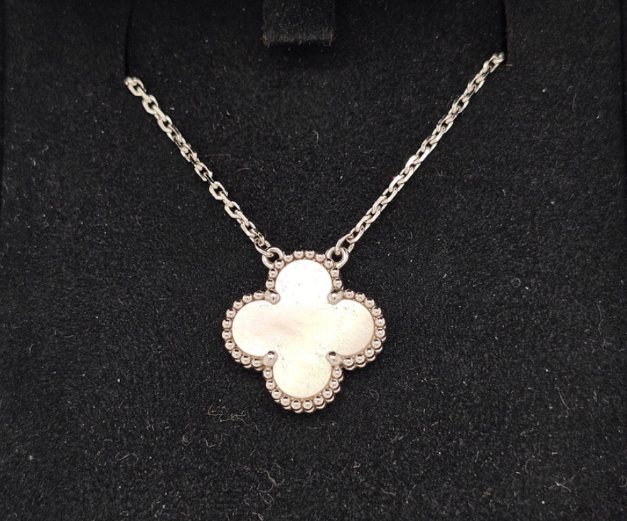 Van Cleef & Arpels Vintage Alhambra Pendant Necklace Mother of Pearl