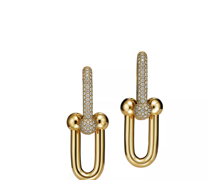 Tiffany HardWear Large Link Earrings in Yellow Gold