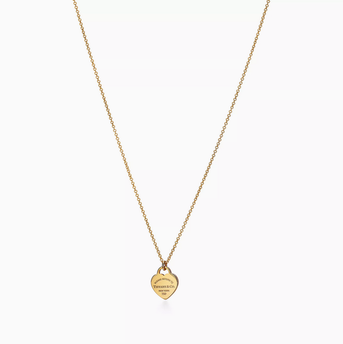 Return to TiffanyĀ® Mini Heart Tag Pendant in Yellow
