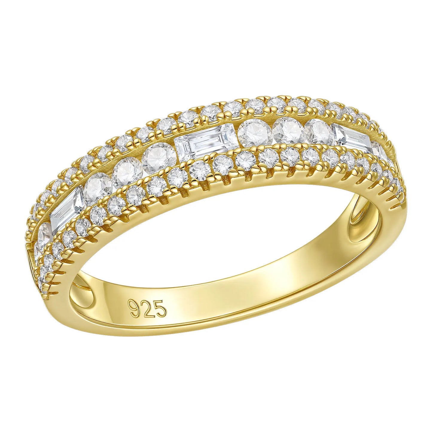 Moissanite Wedding Bands for Women Wide 925 Sterling Silver Promise Engagement Rings Round Emerald Cut Simulated Diamond