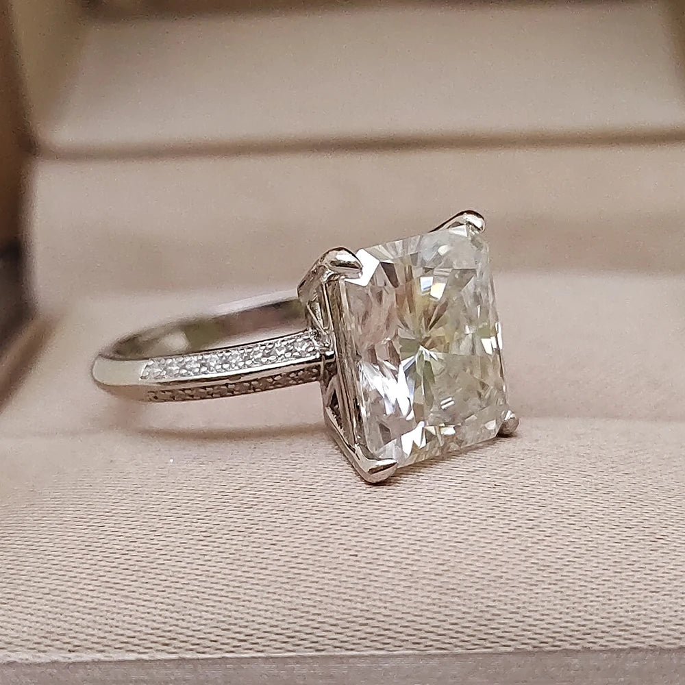 Super Flash 9x11MM Moissanite Ring 5ct Radiation Laboratory Diamond Wedding Engagement Rings S925 Silver Jewelry Certificate