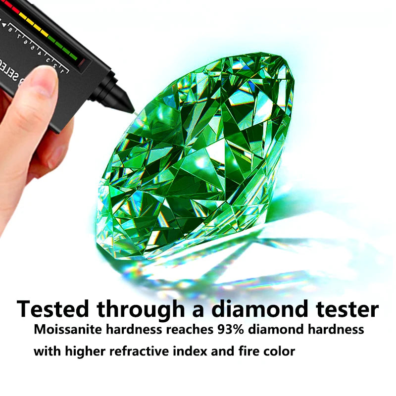 2CT Green Moissanite Leopard Ring with Certificate 100% - S925 Sterling Silver Women's Jewelry Anniversary Gift