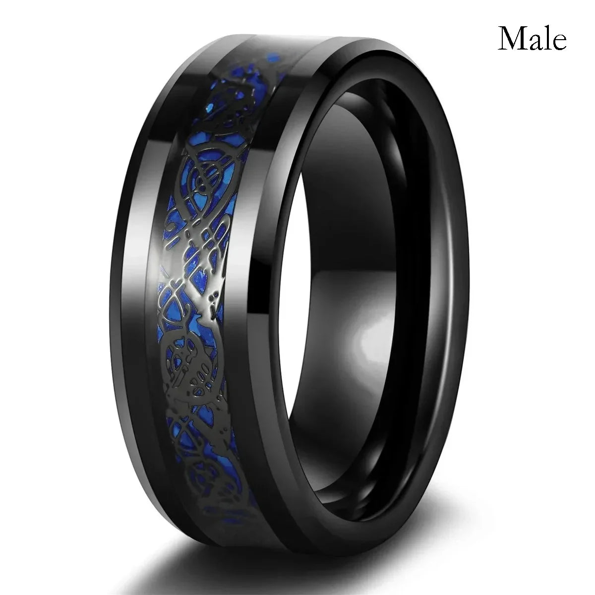 Romantic Couple Rings Women Heart Green Rhinestones Zircon Ring Men Stainless Steel Abalone Shell Ring Wedding Jewelry