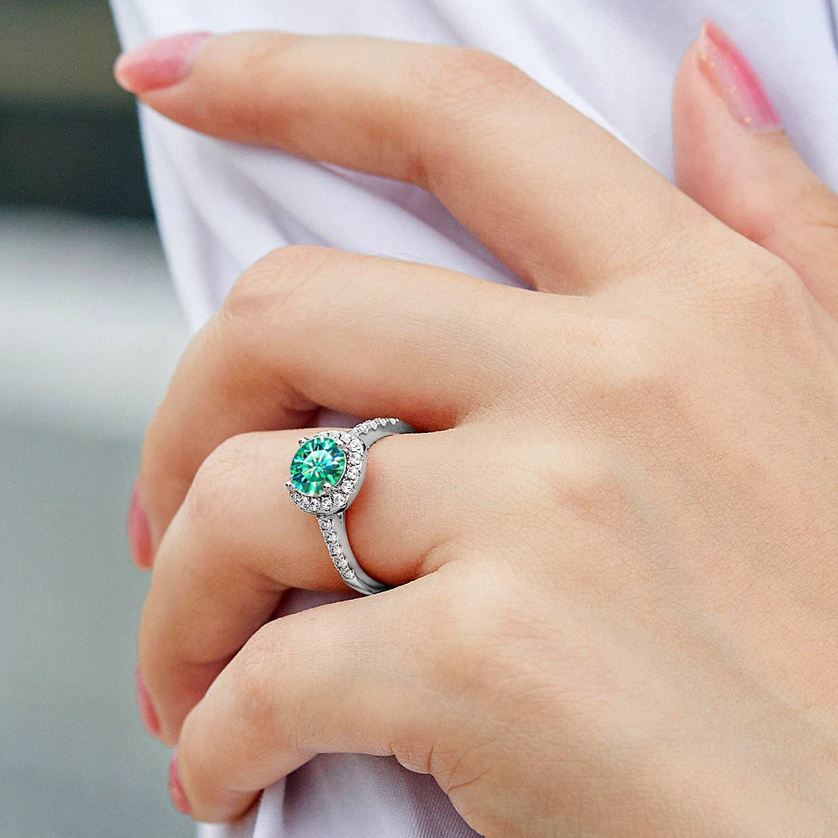 Luxury 100% 1-2ct Color Moissanite Ring with Certificate Passed Diamond Test S925 Silver Ring Women Jewelry Gift