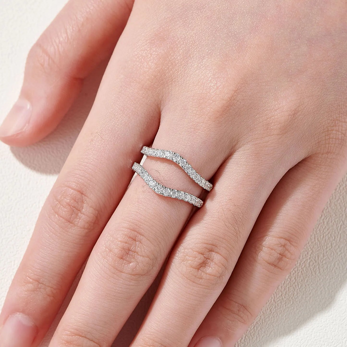925 Sterling Silver Moissanite Rings for Women Engagement Wedding Band Simulated Diamond Jewelry Luxury Enhancer Ring