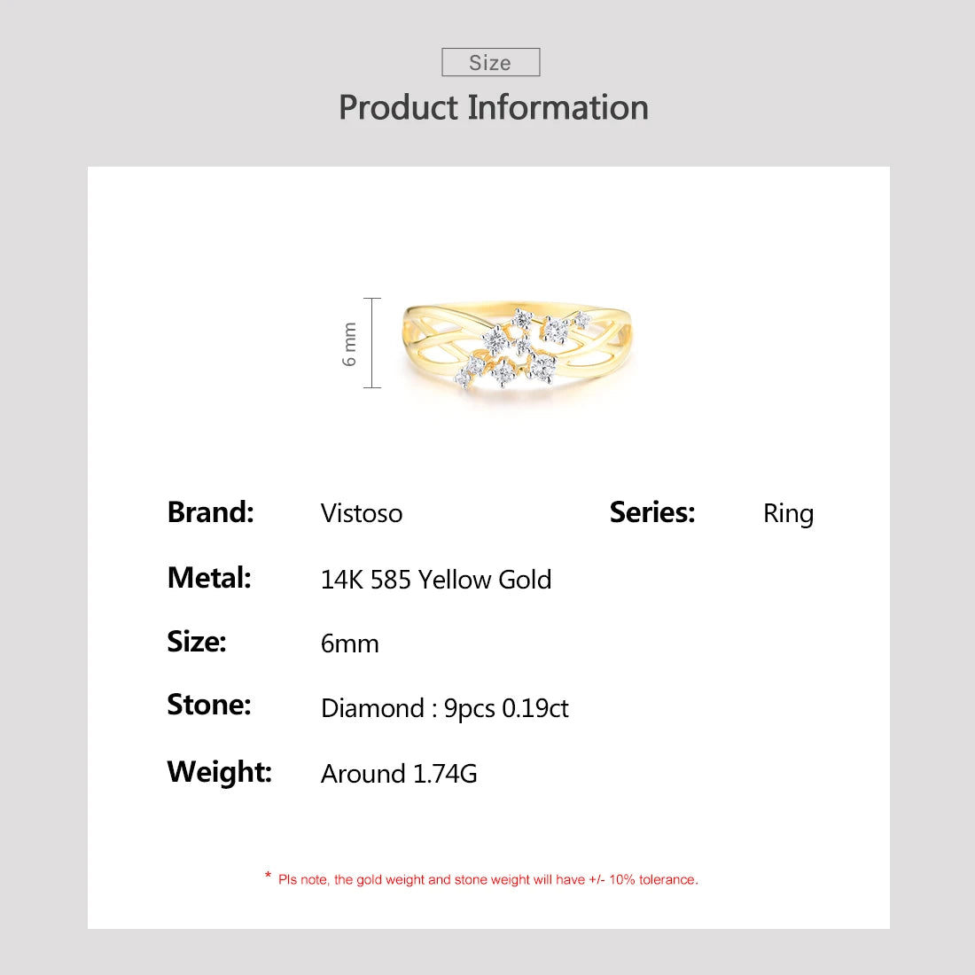 Authentic 14K 585 Yellow Gold Rings For Women Sparkling Diamond Exquisite Wedding Engagement Fine Gifts Jewelry