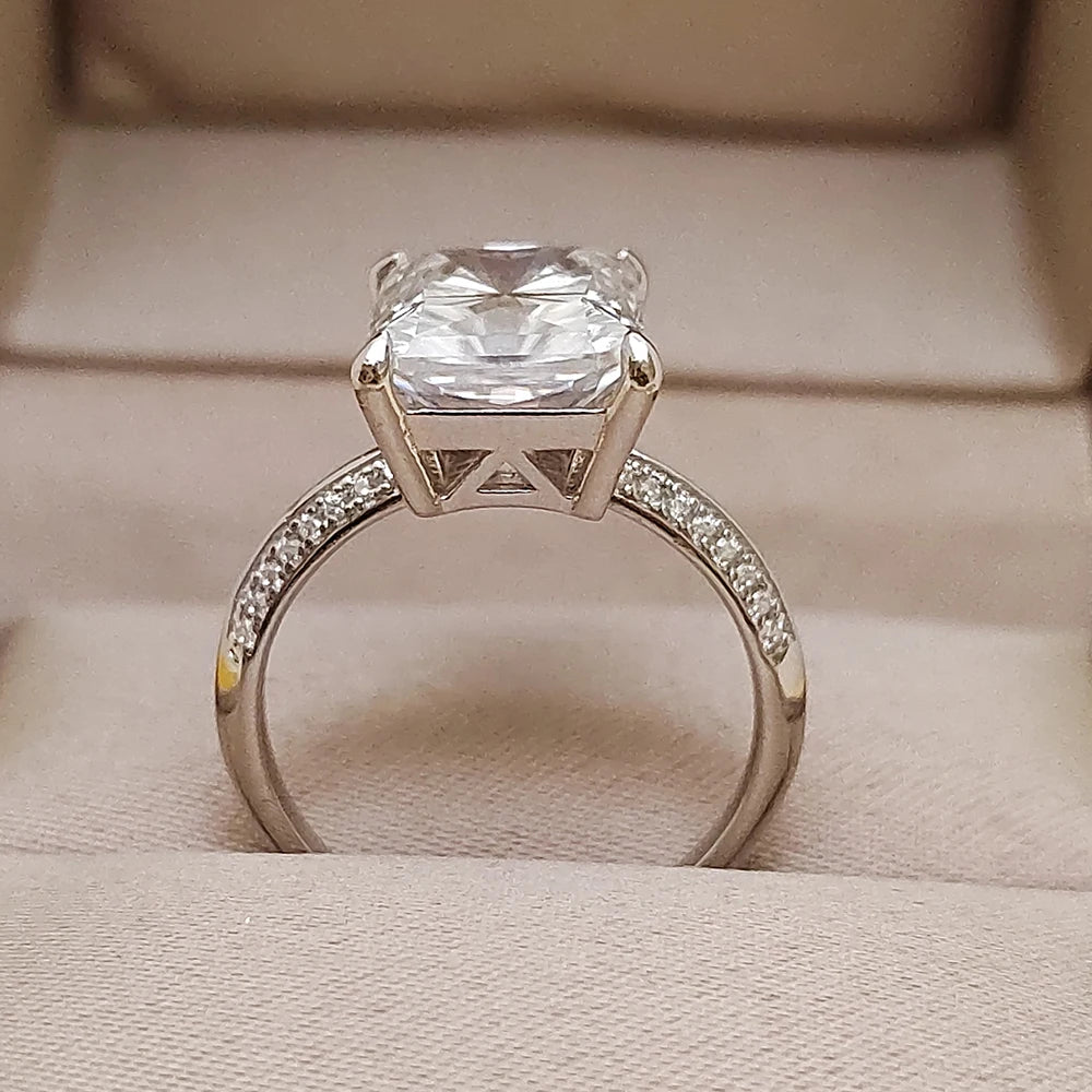 Super Flash 9x11MM Moissanite Ring 5ct Radiation Laboratory Diamond Wedding Engagement Rings S925 Silver Jewelry Certificate