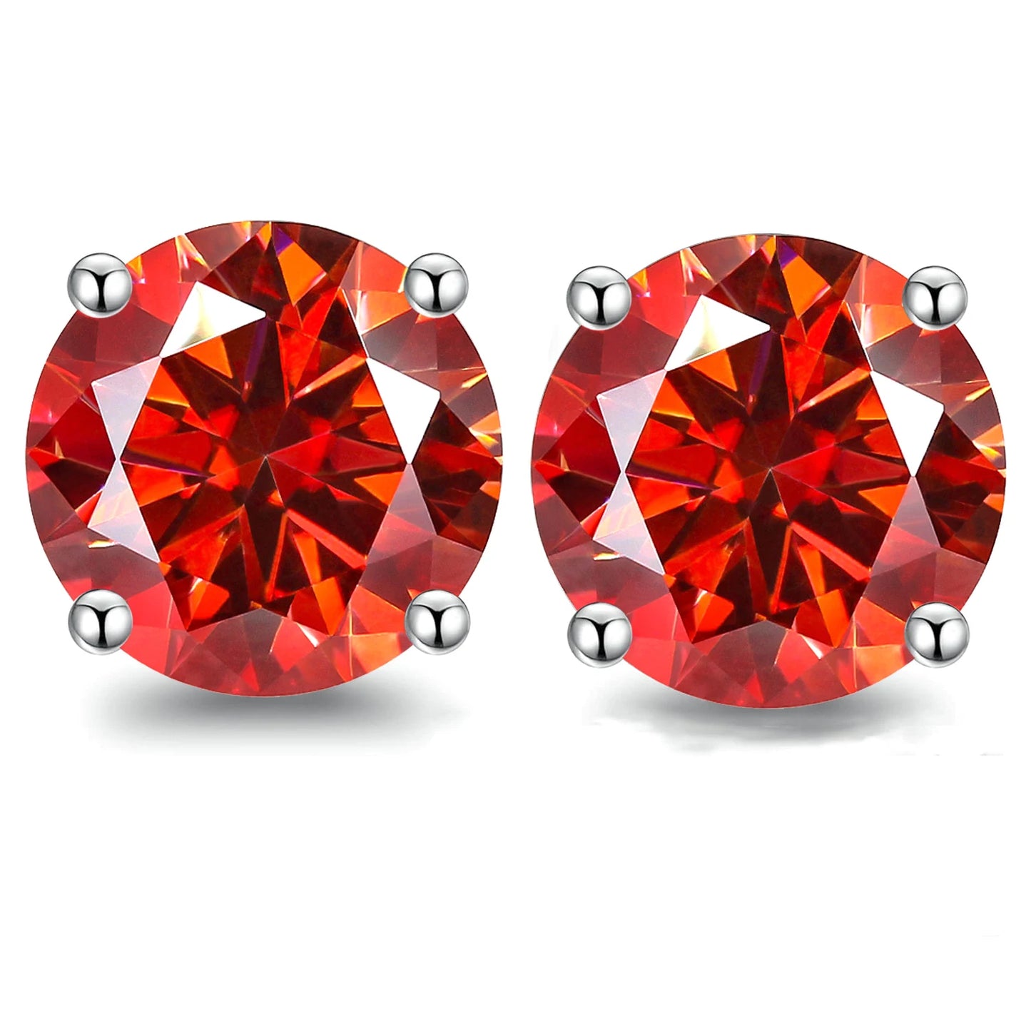 Classic 4-Claw Cyan Moissanite Stud Earrings Women 0.5-2 Carat Laboratory Diamond S925 Silver Wedding Jewelry with Certificate
