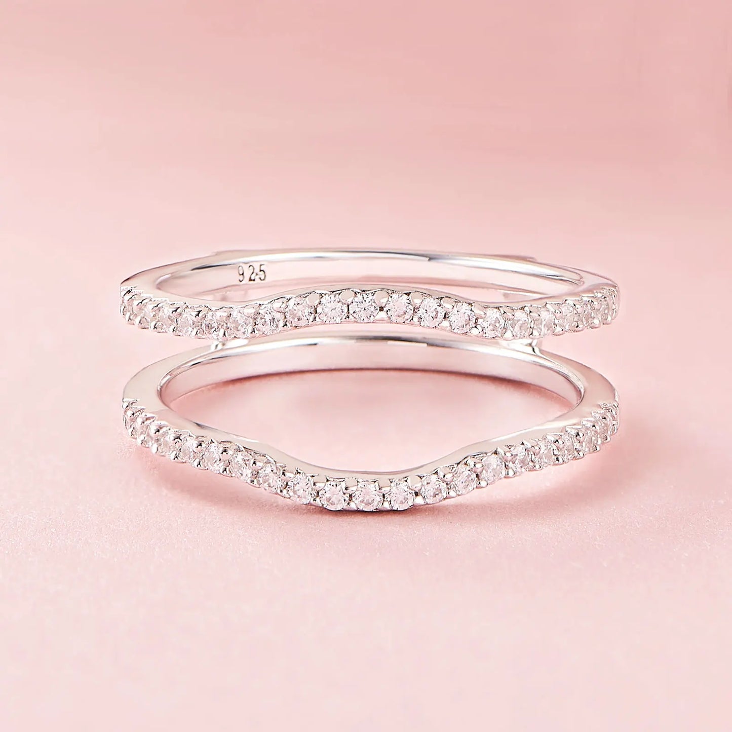925 Sterling Silver Adjustable Guard Enhancer Curved Ring AAAAA Cubic Zircon Stack Wrap for Women Engagement Fine Jewelry