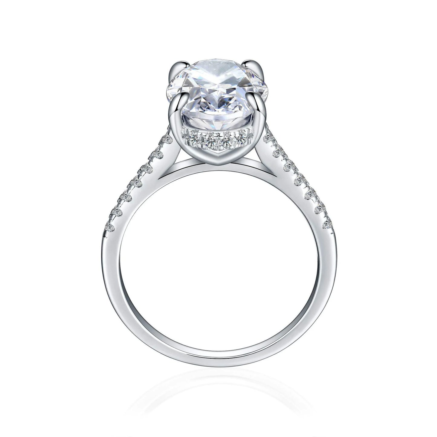 100% Genuine 6ct Oval Moissanite Ring Women with Certificate Laboratory Diamond Ring Ring Jewelry Anniversary Gift
