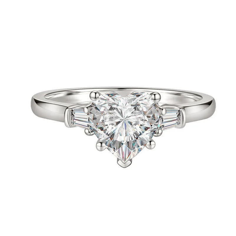 Luomansi S925 Romantic Heart Ring 1CT Pink Moissanite with Certificate Senior Female Jewelry Anniversary Party Gift