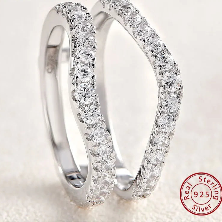 925 Sterling Silver Moissanite Rings for Women Engagement Wedding Band Simulated Diamond Jewelry Luxury Enhancer Ring