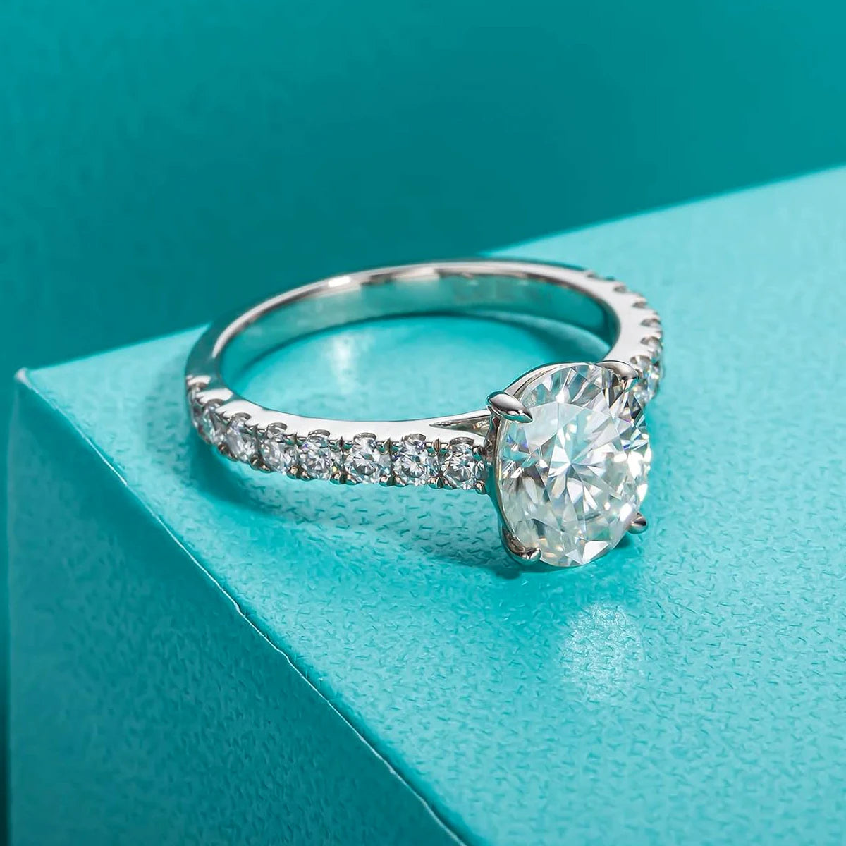 Super Flash 1-3ct Oval Moissanite Women Ring Laboratory Diamond Wedding Ring Jewelry 18K Gold Plated S925 Silver Certificate