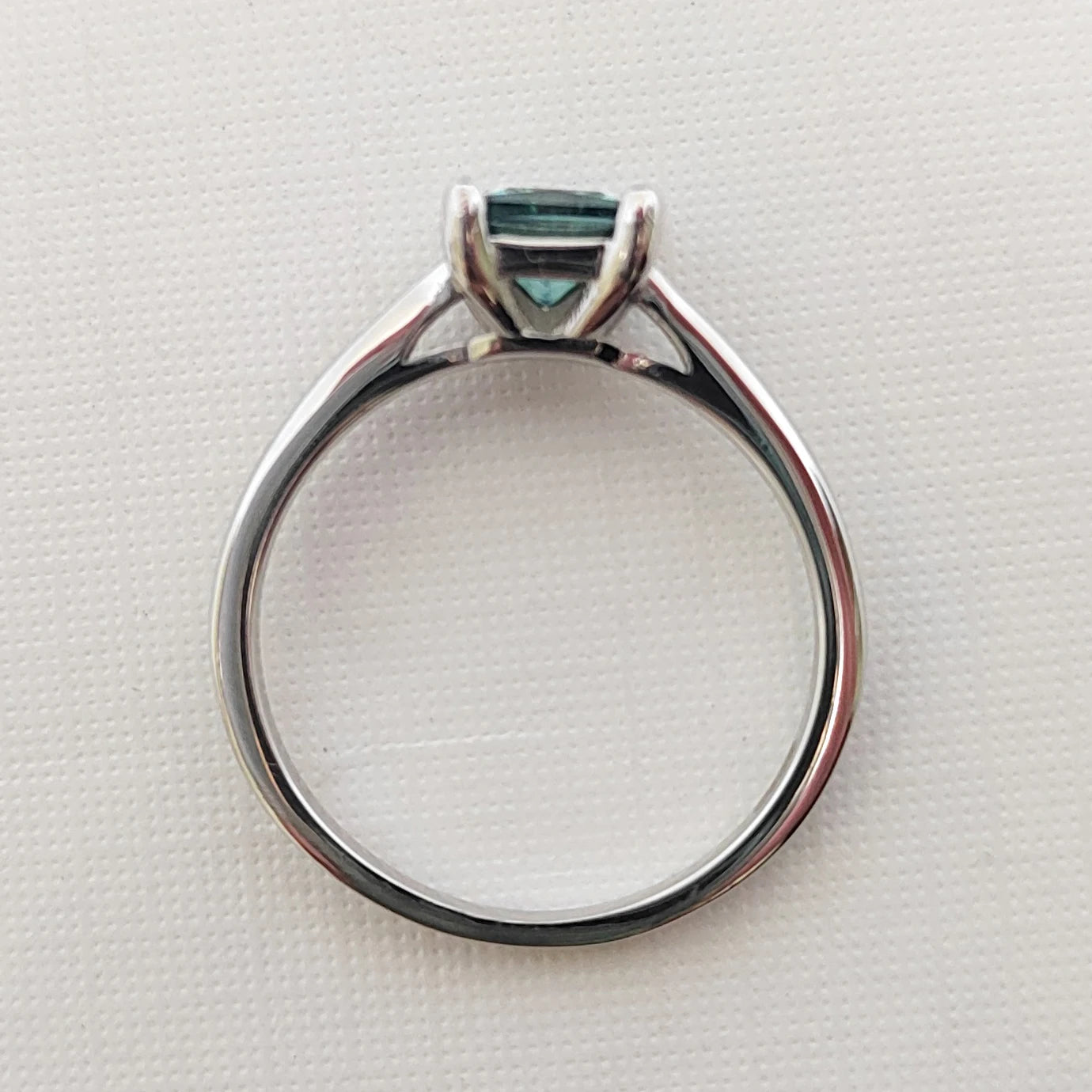 100% Genuine Teal Square Moissanite Ring for Women with Certificate Laboratory Diamond Ring Round Ring Jewelry Anniversary Gift