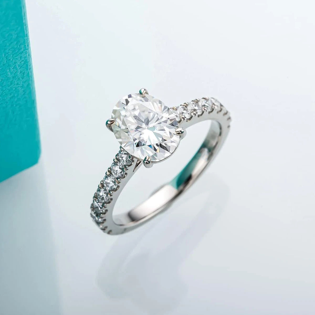 Super Flash 1-3ct Oval Moissanite Women Ring Laboratory Diamond Wedding Ring Jewelry 18K Gold Plated S925 Silver Certificate