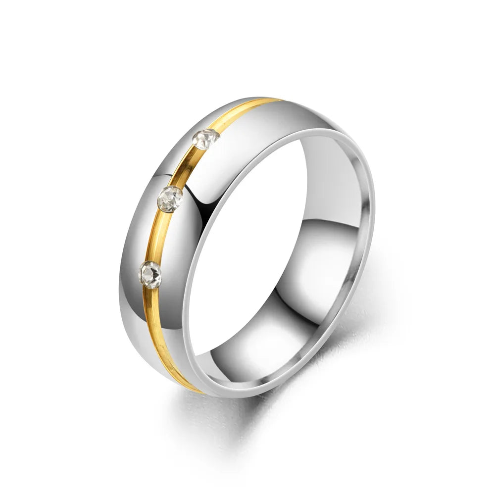 Trendy Couple Rings For Men Women Inlay Rhinestones Zirconia Rings Wedding Party Jewelry Valentines Day Gifts