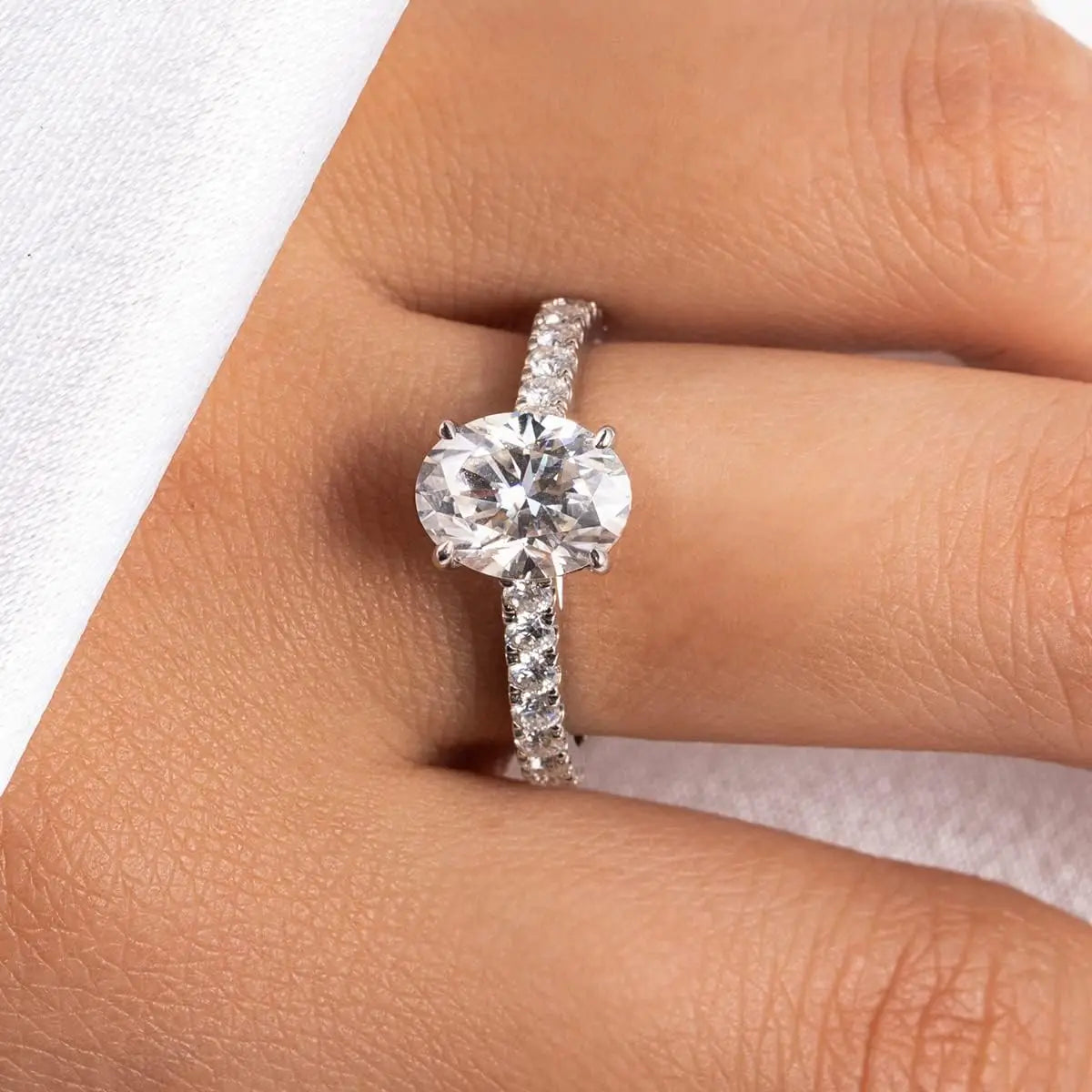 Super Flash 1-3ct Oval Moissanite Women Ring Laboratory Diamond Wedding Ring Jewelry 18K Gold Plated S925 Silver Certificate